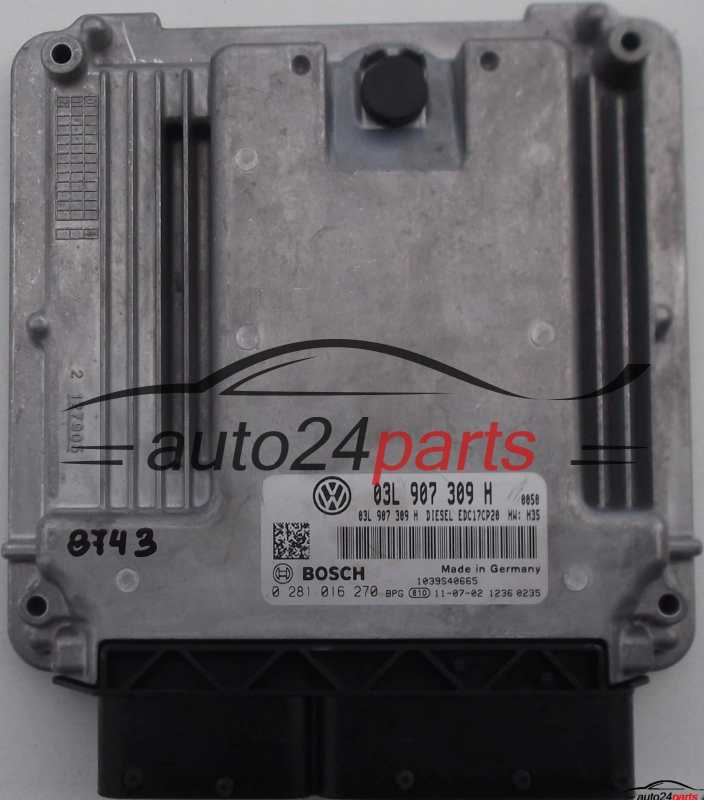 MOTORSTEUERGERÄT ECU STEUERGERAT VW VOLKSWAGEN T5 2.0, BOSCH 0 281 016 270,