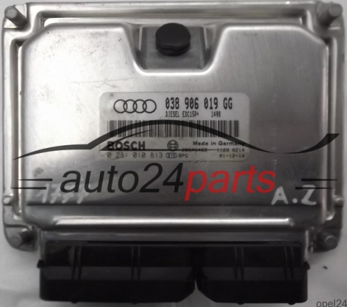 ECU ENGINE CONTROLLER AUDI A4 1.9 TDI 038906019GG, 038 906 019 GG, BOSCH 0 281 010 813, 0281010813, DIESEL EDC15P+ 1498, 28SA5462 