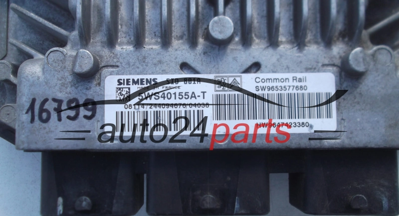 CENTRALINA DO MOTORE CITROEN BERLINGO PEUGEOT PARTNER 2.0 HDI SIEMENS 5WS40155A-T,  SW9653577680 HW9647423380