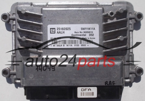 CENTRALINA DO MOTORE CHEVROLET SPARK CONTINENTAL D52 5WY1K11A, GM 25182025 AALH, 96958816