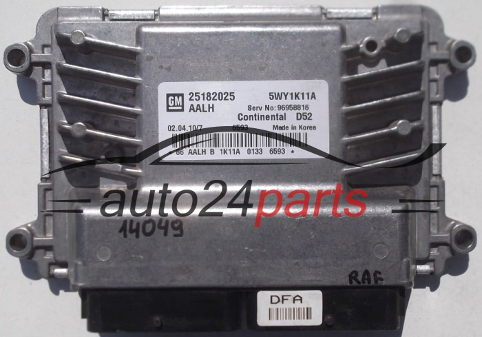 CENTRALINA DO MOTORE CHEVROLET SPARK CONTINENTAL D52 5WY1K11A, GM 25182025 AALH, 96958816