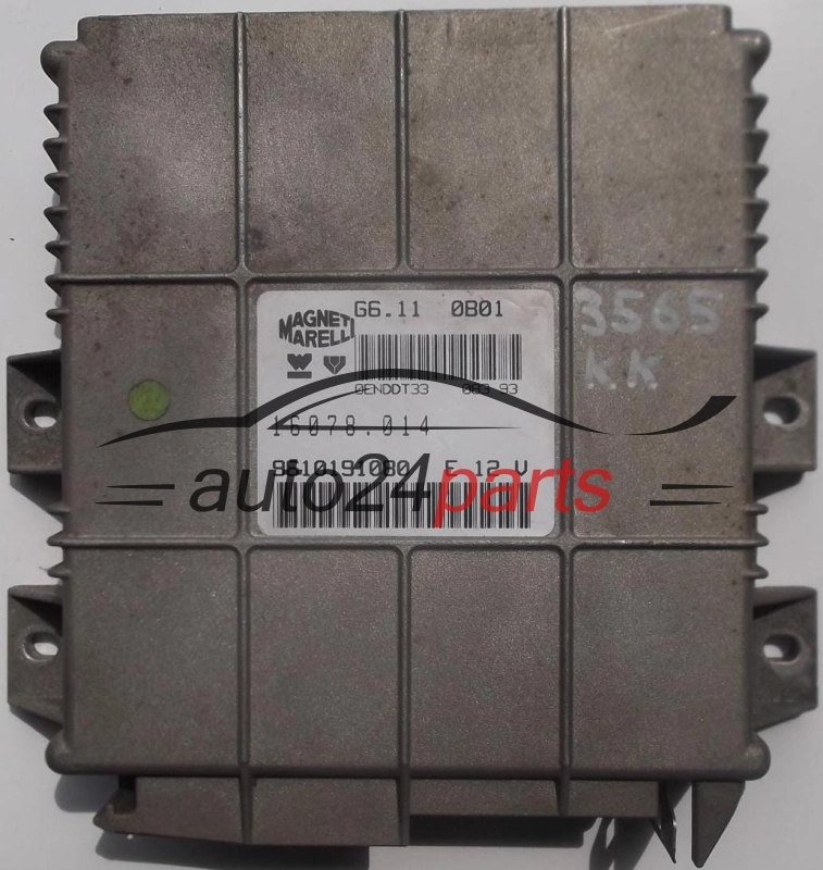 ECU ENGINE CONTROLLER CITROEN PEUGEOT MAGNETI MARELLI G6.11 0B01, G6110B01, 9610191080, 16078.014, 16078014 