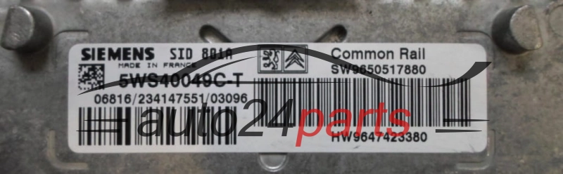 CENTRALITA DE MOTOR CITROEN BERLINGO 2.0 HDI 5WS40049C-T, 5WS40049CT, SW90650517880, HW9647423380