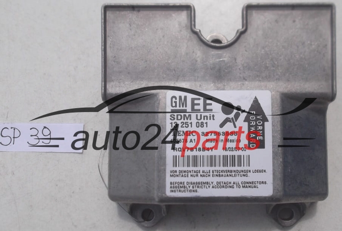 STEROWNIK MODUL PODUSZEK POWIETRZNYCH OPEL ASTRA H GM 13 251 081 EE