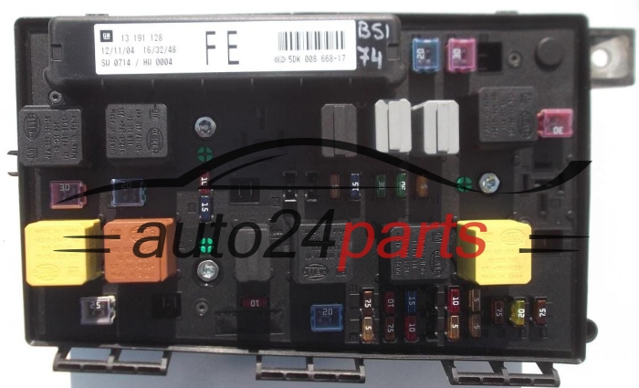 Scatola dei fusibili relè fusibile scatola BSI OPEL ASTRA H ZAFIRA B GM 13 191 128 FE, 13191128 FE, HELLA 5DK 008 668-17