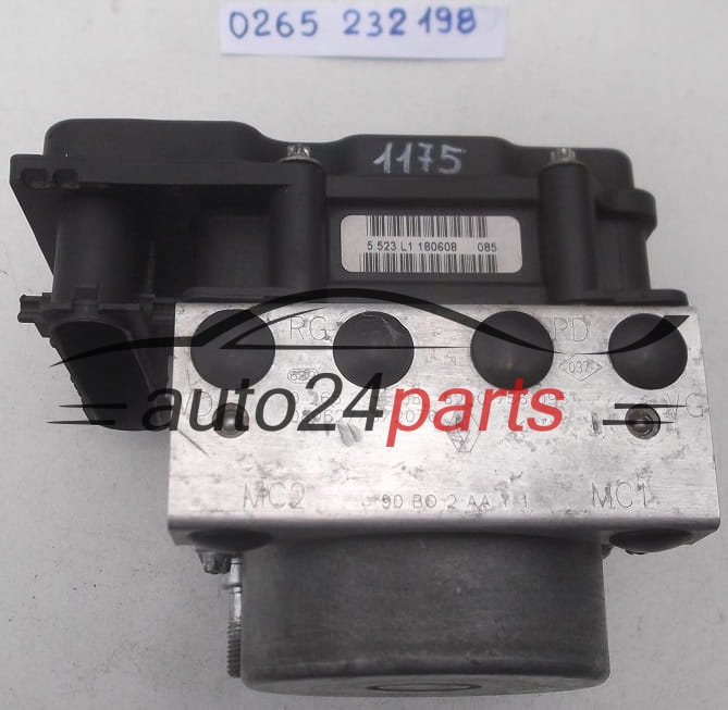 POMPE HYDRAULIQUE ET CALCULATEUR dABS DACIA LOGAN SANDERO BOSCH 0 265 232 198, 0265232198, 8200 756 095, 8200756095, 0 265 800 584, 0265800584