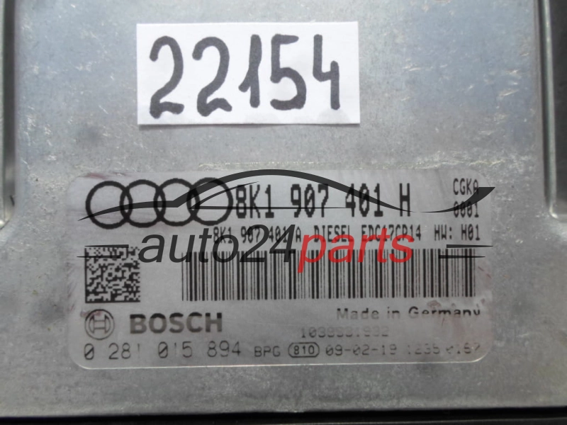 Μονάδα Ελέγχου Κινητήρα AUDI VW 2.7 TDI BOSCH 0 281 015 894, 0281015894, 8K1 907 401 H, 8K1907401H, EDC17CP14 