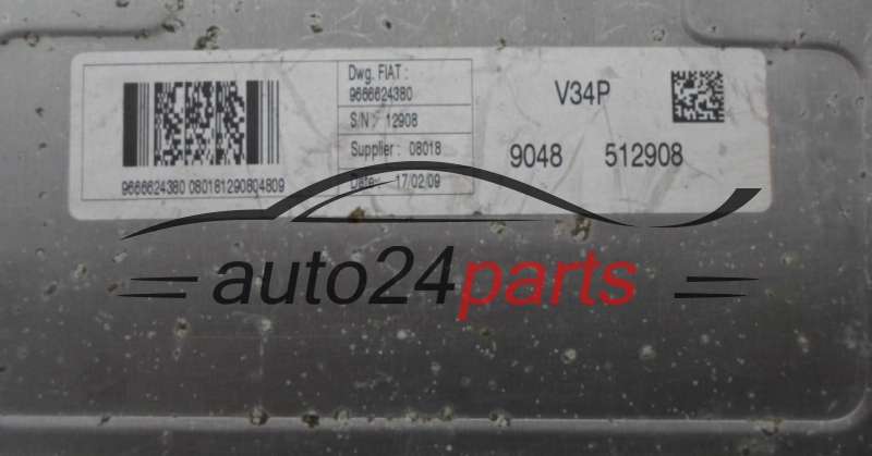 CENTRALINA DO MOTORE PEUGEOT CITROEN FIAT 1.4 Valeo 96 666 243 80,  V34P 9048 512908