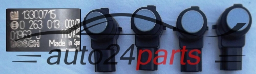 CZUJNIK PARKOWANIA PDC PARKTRONIK PRZEDNI TYLNY SREBRNY OPEL ASTRA J 4 IV CORSA D MERIVA B INSIGNIA ZAFIRA B 93191445 1235281 13300715 BOSCH 0263013002, 0 263 013 002