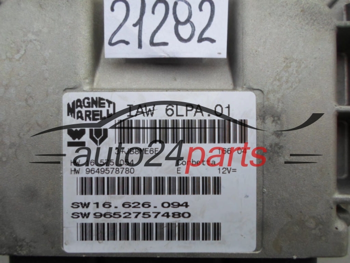 Μονάδα Ελέγχου Κινητήρα PEUGEOT 206 Magneti Marelli IAW 6LPA.01, IAW6LPA01, SW 9652757480, HW 9649578780