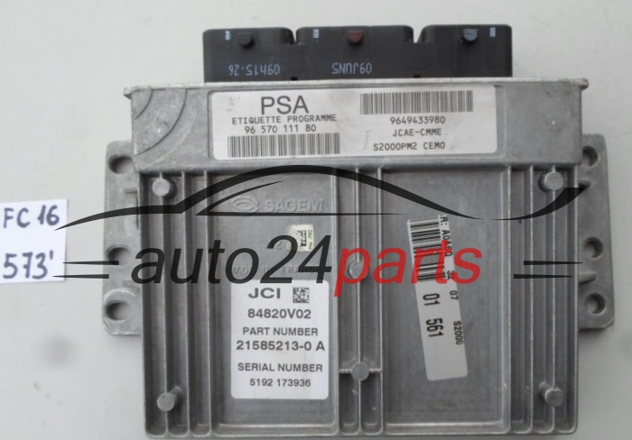 KOMPUTER STEROWNIK SILNIKA CITROEN PEUGEOT 1.4 Sagem 21585213-0 A, 215852130A, PSA 96 570 111 80, 9657011180, 9649433980