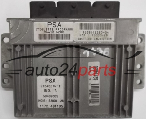 KOMPUTER STEROWNIK SILNIKA PEUGEOT 307 1.4 16V 9641816280, 9638442580-04, HOMS2000-28, 21646276-1 - 1438