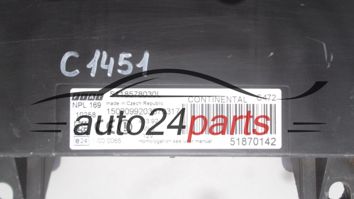 Centralina de comando do sistema confort  BSI FIAT PANDA CONTINENTAL S118578030L, 51870142