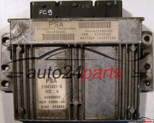 ECU CENTRALITA DE MOTOR PEUGEOT 206 1.4 8V 21647431-0, 9646988680, 9644625680-00, S2000-2A, 84820V02