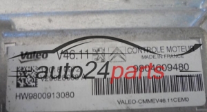 Calculateur Moteur CITROEN PEUGEOT 1.2 VALEO V46.11, 9804609480, HW 9800913080