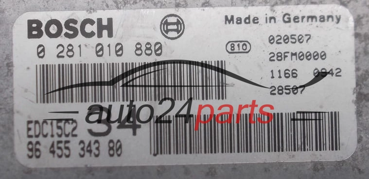 MOTORSTEUERGERÄT ECU STEUERGERAT PEUGEOT 607 2.2 HDI BOSCH 0 281 010 880