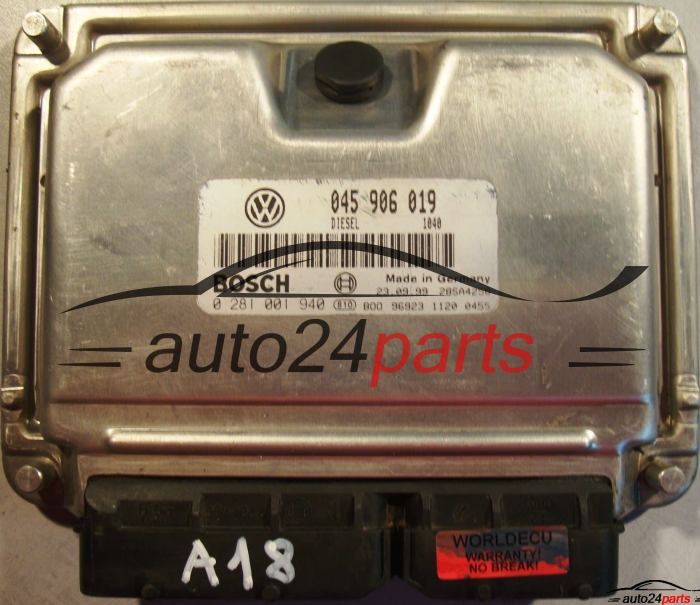 MOTORSTEUERGERÄT ECU STEUERGERÄT VW VOLKSWAGEN POLO 1.4 TDI 045906019, BOSCH 0 281 001 940, 0281001940 