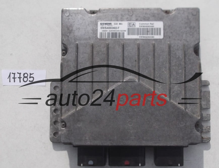 KOMPUTER STEROWNIK SILNIKA CITROEN PEUGEOT 2.0 HDI SIEMENS 5WS40036D-T, 5WS40036DT, SW 9649063480, HW 9644302380