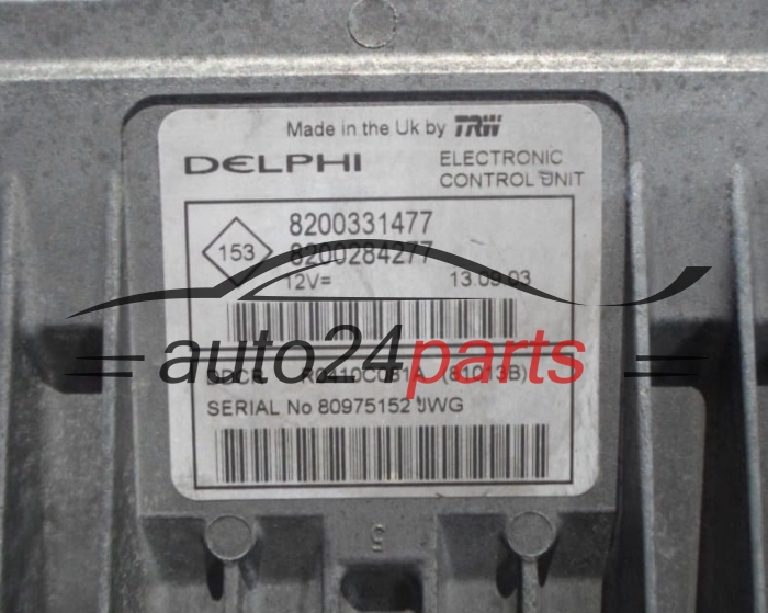 Μονάδα Ελέγχου Κινητήρα RENAULT CLIO 1.5 DCI Delphi R0410C081A, 8200331477, 8200284277