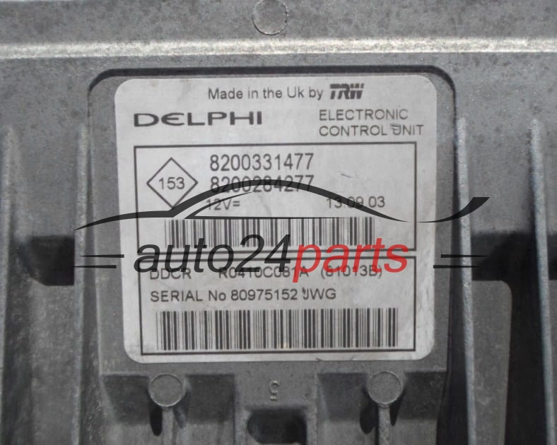 Μονάδα Ελέγχου Κινητήρα RENAULT CLIO 1.5 DCI Delphi R0410C081A, 8200331477, 8200284277