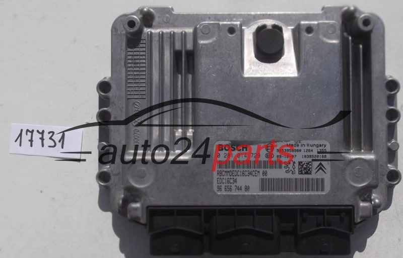 Μονάδα Ελέγχου Κινητήρα CITROEN PEUGEOT 1.6 HDI BOSCH 0 281 014 729, 0281014729, 96 656 744 80, 9665674480, 9653958980, EDC16C34