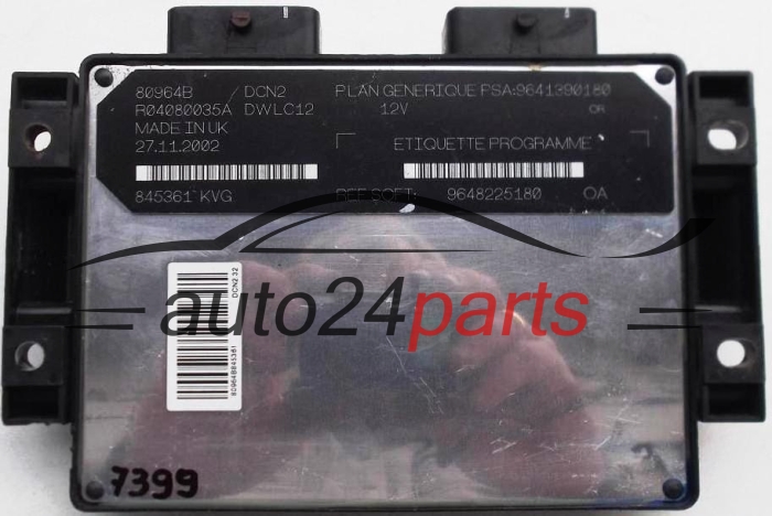 CENTRALINA DO MOTORE CITROEN PEUGEOT 1.9 LUCAS R04080035A PSA 9641390180 SOFT 9648225180, DCN2, DWLC12