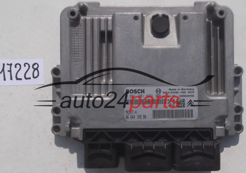 CENTRALINA MOTORE PEUGEOT 207 1.6 BOSCH 0 261 201 602, 0261201602, 96 644 169 80, 9664416980, 9663193480, MED17.4 
