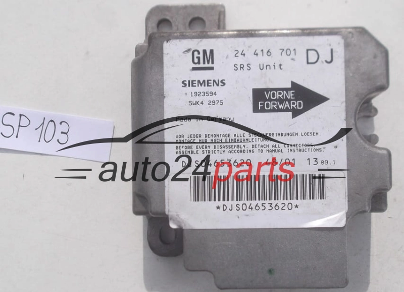 STEROWNIK MODUL PODUSZEK POWIETRZNYCH OPEL VECTRA B GM 24 416 701 DJ