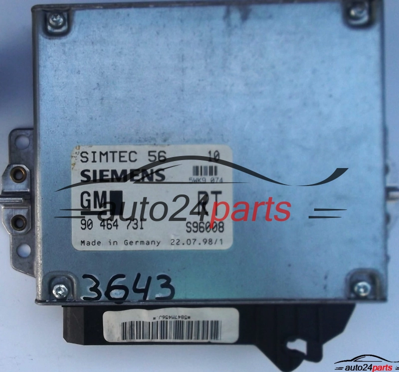 MOTORSTEUERGERÄT ECU STEUERGERÄT OPEL VECTRA SIEMENS 5WK9 074