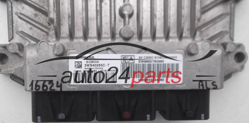 Μονάδα Ελέγχου Κινητήρα PEUGEOT 407, CITROEN C4 2.0 HDI, SIEMENS VDO 5WS40265C-T