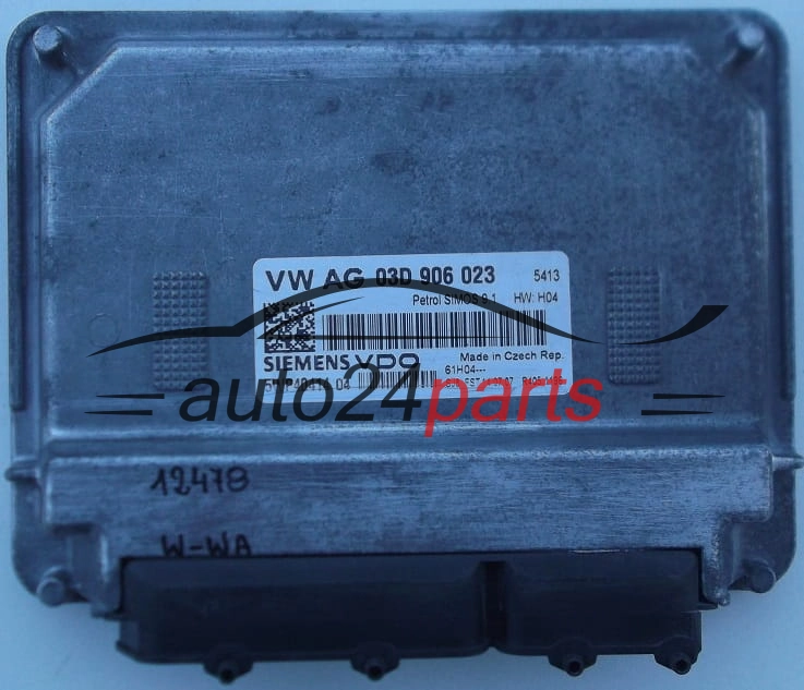  ECU ENGINE CONTROLLER VW VOLKSWAGEN POLO 1.2 03D 906 023, 03D906023, SIEMENS VDO 5WP40414 04