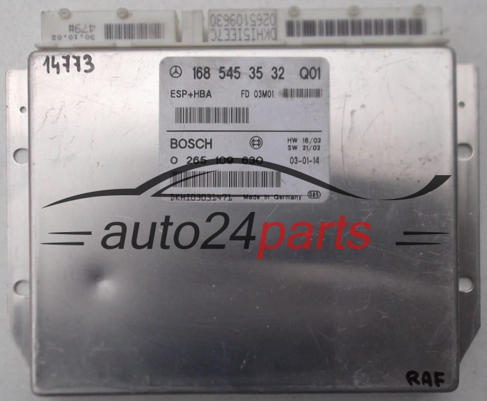 A1685453532, 1685453532, A 168 545 35 32 BOSCH 0265109630, 0 265 109 63