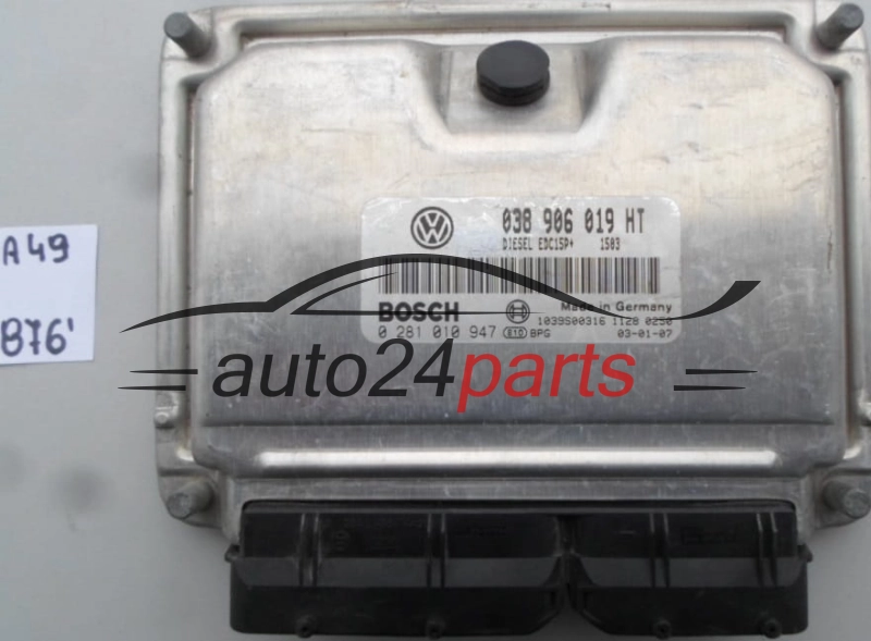 SEAT IBIZA 1.9 TDI 038 906 019 HT, 038906019HT, BOSCH 0 281 010 947, 0281010947, DIESEL EDC15P+ 1503 1039S00316 