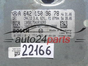 Μονάδα Ελέγχου Κινητήρα MERCEDES W 164 BOSCH 0 281 013 753, 0281013753, A 642 150 96 78, A6421509678, CR4.12 
