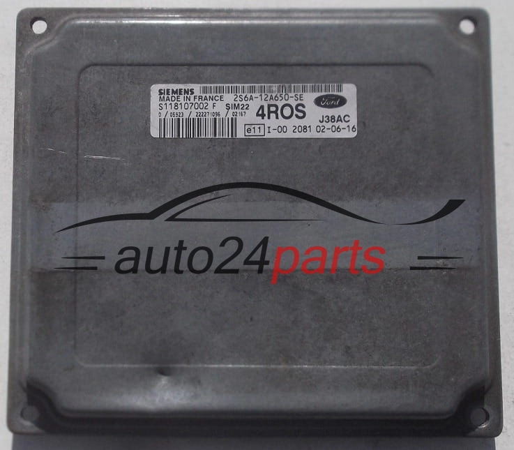 Μονάδα Ελέγχου Κινητήρα FORD FIESTA 1.4 SIEMENS S118107002 F,  2S6A-12A650-SE,  4ROS, SIM22