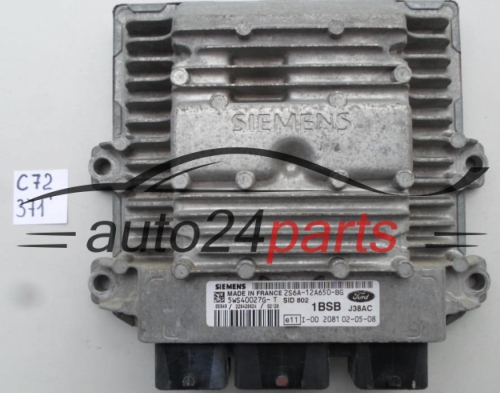 KOMPUTER STEROWNIK SILNIKA FORD FIESTA 1.4 TDCI SIEMENS 5WS40027G-T, 5WS40027GT, 2S6A-12A650-BG, 2S6A12A650BG, 1BSB, SID802