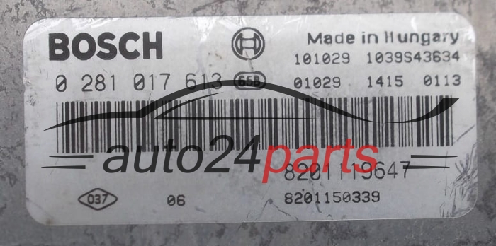 MOTORSTEUERGERÄT ECU STEUERGERÄT  RENAULT LAGUNA 2.0 DCI BOSCH 0 281 017 613, 8201119647