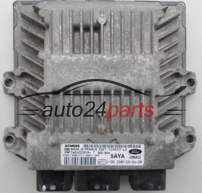 ECU ENGINE CONTROLLER  FORD FIESTA 1.4 TDCI SIEMENS 5WS40069A-T,  3S61-12A650-LA