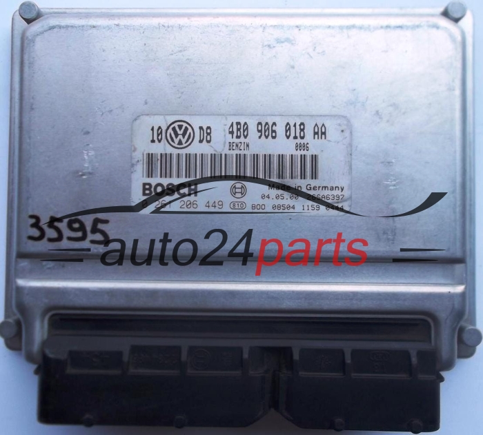 MOTORSTEUERGERÄT ECU STEUERGERÄT VW VOLKSWAGEN PASSAT 1.8T 1.8 TURBO QUATTRO 4B0906018AA, 4B0 906 018 AA, BOSCH 0261206449, 0 261 206 449, BENZIN ME7.5 0006 26SA6397