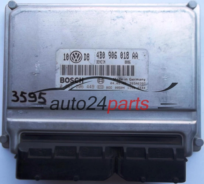 MOTORSTEUERGERÄT ECU STEUERGERÄT VW VOLKSWAGEN PASSAT 1.8T 1.8 TURBO QUATTRO 4B0906018AA, 4B0 906 018 AA, BOSCH 0261206449, 0 261 206 449, BENZIN ME7.5 0006 26SA6397