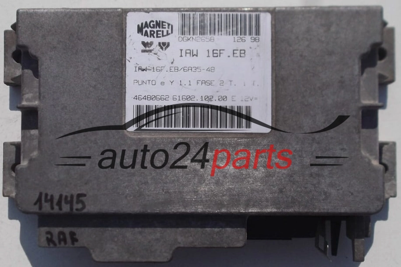 CENTRALINA MOTORE FIAT PUNTO 1.1 MAGNETI MARELLI IAW 16F.EB, IAW16FEB, 46480662, 61602.102.00, 6160210200 