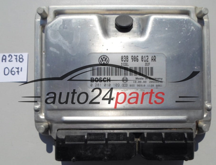 KOMPUTER STEROWNIK SILNIKA VW VOLKSWAGEN POLO 1.9 SDI AGD BOSCH 0 281 010 109,  038 906 012 AR
