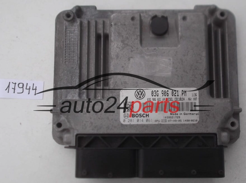 KOMPUTER STEROWNIK SILNIKA VW VOLKSWAGEN GOLF 1.9 TDI 03G906021PM, 03G 906 021 PM, 03G906021AN, 03G 906 021 AN BOSCH 0281014061