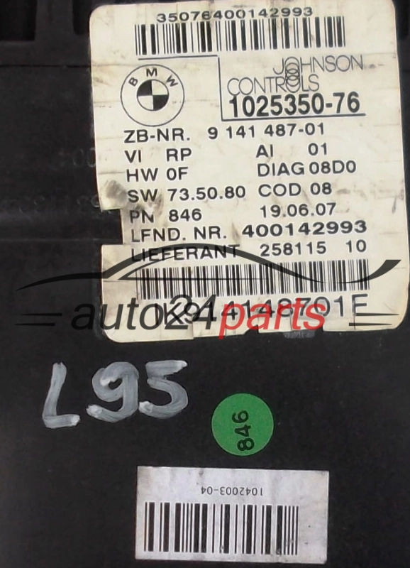 INDICADOR DE VELOCIDADE BMW E90 320 DIESEL JOHNSON CONTROLS 1025350-76, 102535076, 9 141 487-01, 914148701, IK914148701F