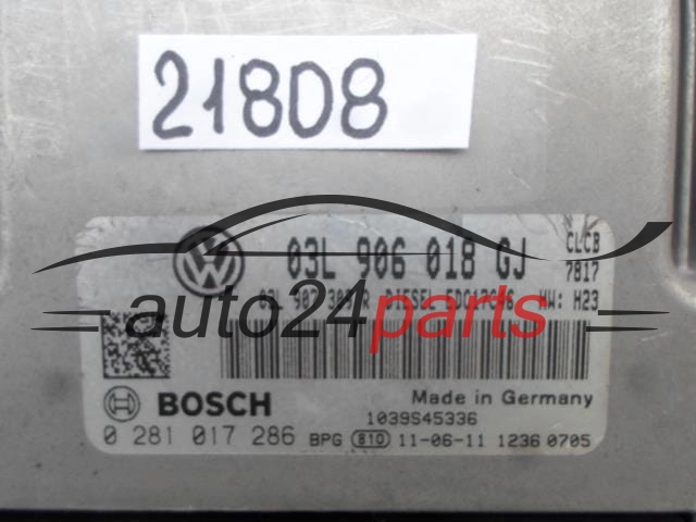 CALCULATEUR MOTEUR VW VOLKSWAGEN JETTA BOSCH 0 281 017 286, 0281017286, 03L 906 018 GJ, 03L906018GJ, EDC17CP46 