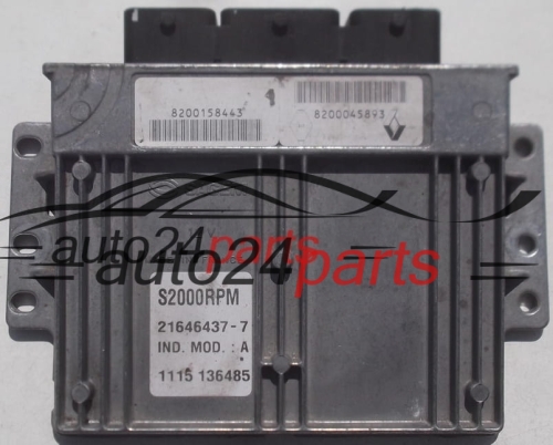 Μονάδα Ελέγχου Κινητήρα RENAULT LAGUNA 1.8 SAGEM 21646437-7, 216464377, 8200158443, 8200045893