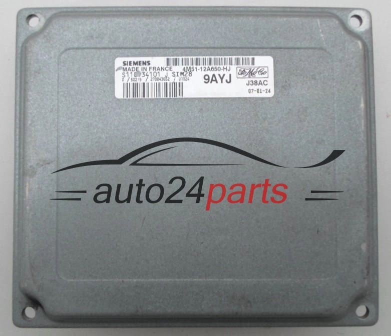 ECU ENGINE CONTROLLER  FORD FIESTA 1.6 SIEMENS S118934101 J, FoMoCo 4M51-12A650-HJ