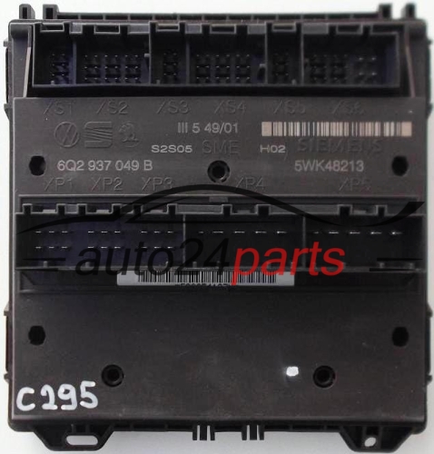 CENTRALKA MODUL STEROWNIK KOMFORTU BORDNETZSTEUERGERÄT SEAT SKODA VOLKSWAGEN SIEMENS 5WK48213, 6Q2937049B, 6Q2 937 049 B - C295, C500