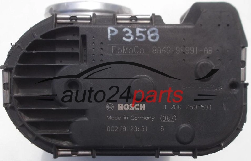  THROTTLE BODY FORD FIESTA BOSCH 0 280 750 531, 0280750531, 8A6G-9F991-AB, 8A6G9F991AB