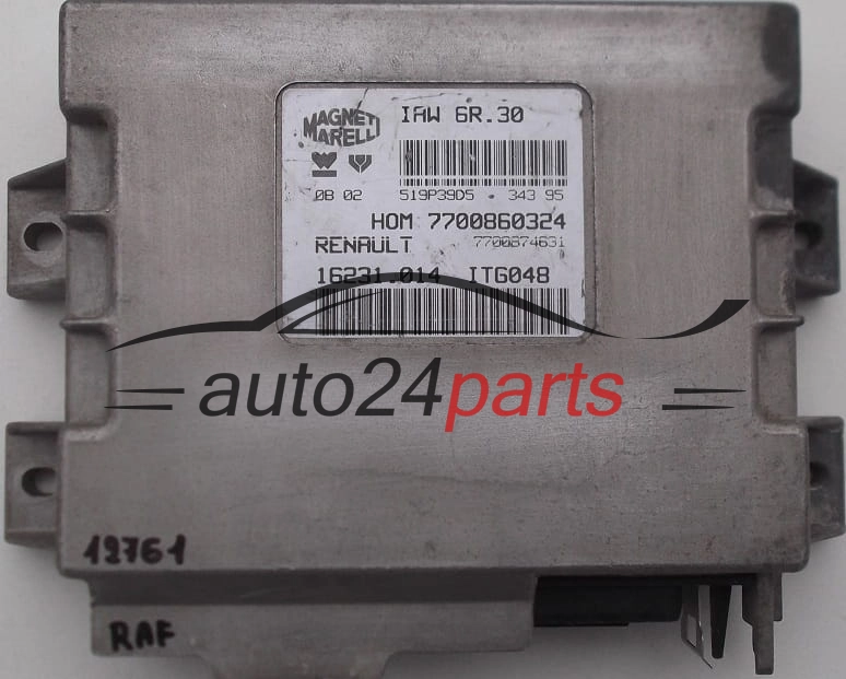 CENTRALINA DO MOTORE RENAULT TWINGO 1.2 MAGNETI MARELLI IAW 6R.30, IAW6R30, 7700860324, 7700874631, 16231.014, 16231014